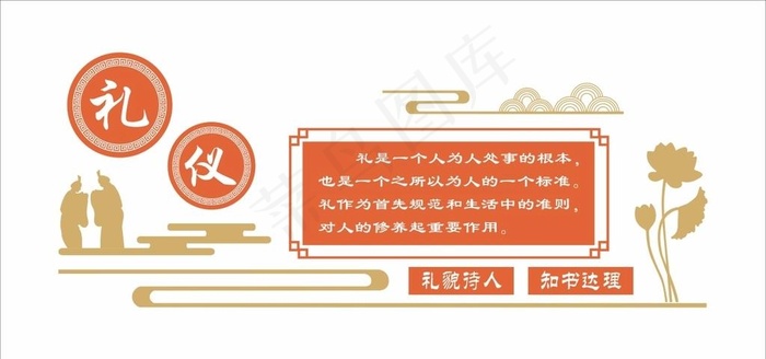 礼仪文化墙图片cdr矢量模版下载