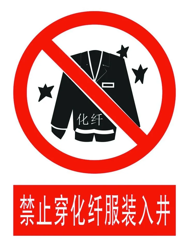 禁止穿化纤服装入井图片(850x1134)psd模版下载