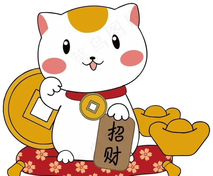 招财猫图片cdr矢量模版下载