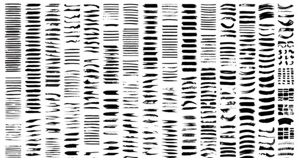 毛笔墨迹笔刷笔触矢量图片