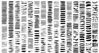 毛笔墨迹笔刷笔触矢量图片