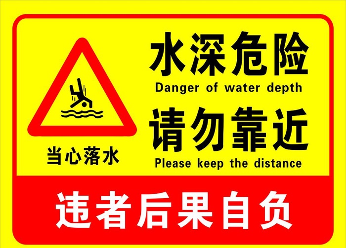 水深危险图片cdr矢量模版下载