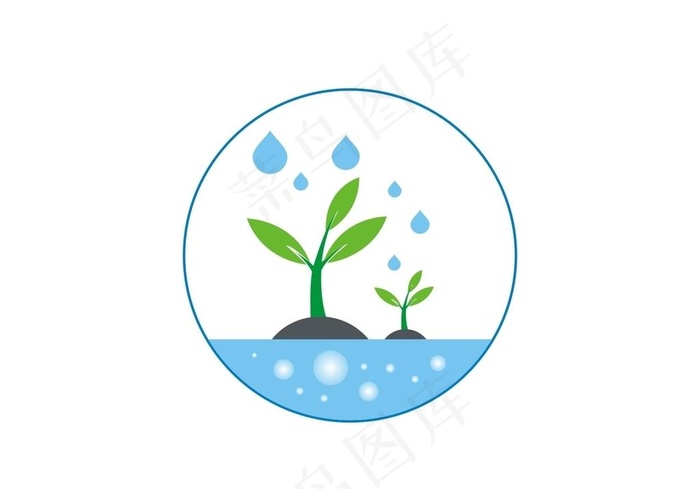 发芽 圆 水滴 创意 树苗图片