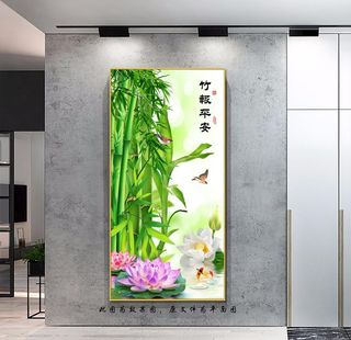 竹报平安玄关画图片