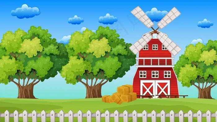 矢量卡通场景图片ai矢量模版下载