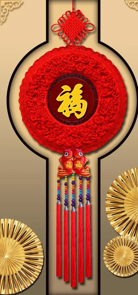 百福图装饰画图片(3402x6803)