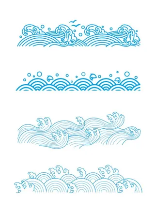 日式海浪传统素材图片