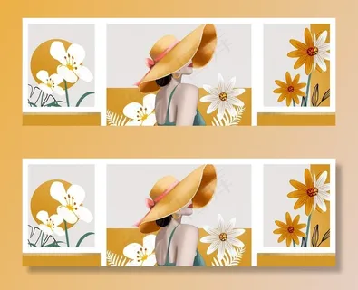 抽象美女花卉装饰画图片