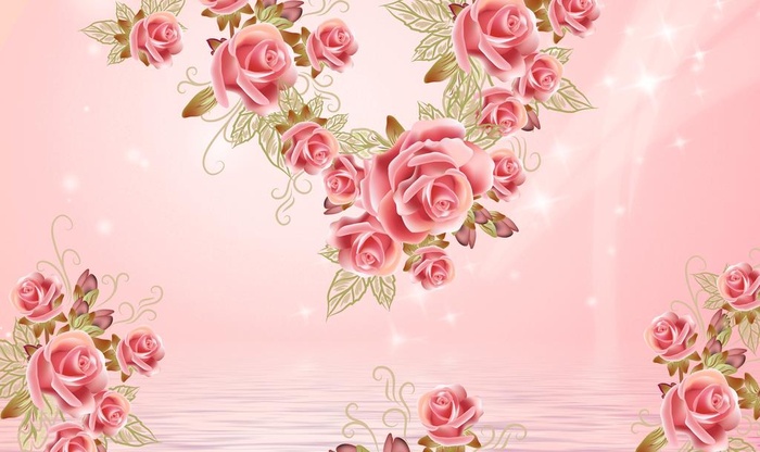 现代简约花朵背景墙图片