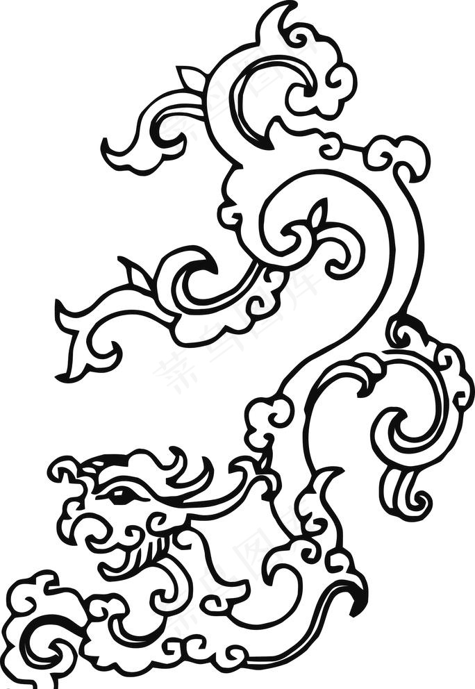 龙纹线稿图片