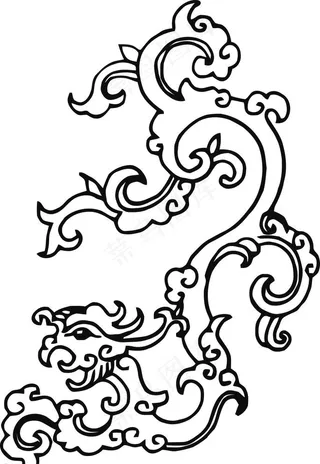 龙纹线稿图片