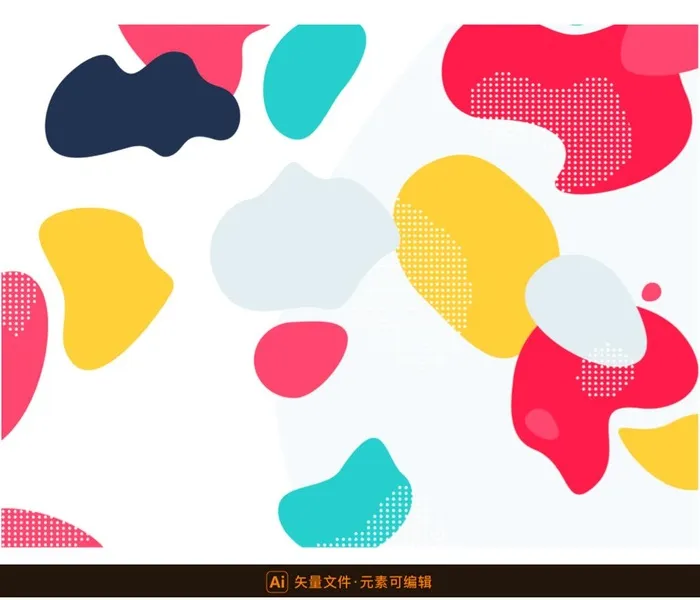 手绘可爱斑块背景图片ai矢量模版下载
