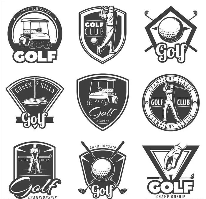 高尔夫球图标图片eps,ai矢量模版下载