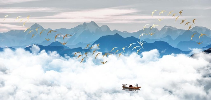 新中式水墨山水图片