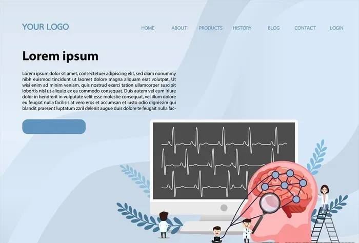 脑部检查图片ai矢量模版下载