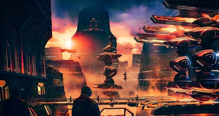 赛博朋克风未来科技插画图片