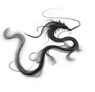 龙 水墨烟雾图片