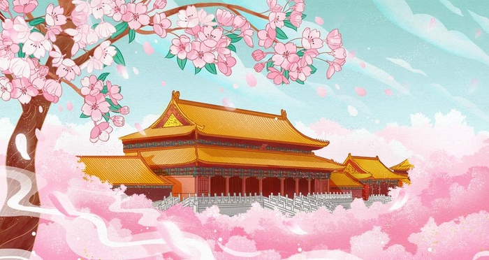 盛开的美丽的樱花图片(3556x2000)psd模版下载