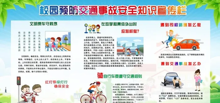 校园交通安全宣传栏图片(4724x2362)psd模版下载