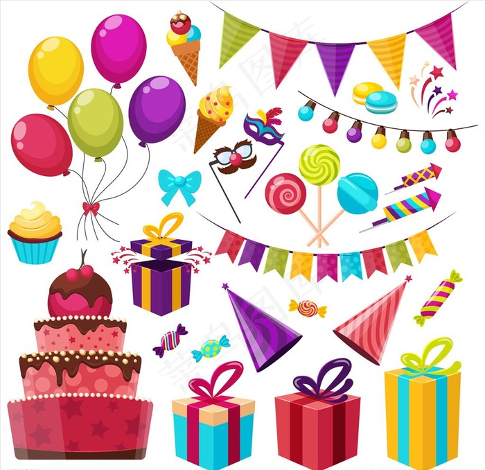生日素材EPS分层图片