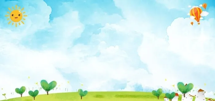 绿色卡通展板背景图片