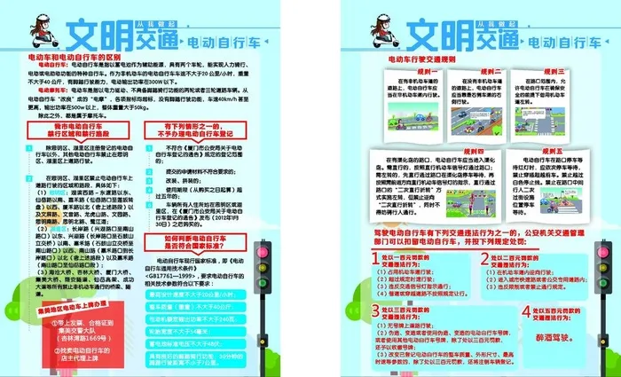 电动自行车安全宣传单图片cdr矢量模版下载