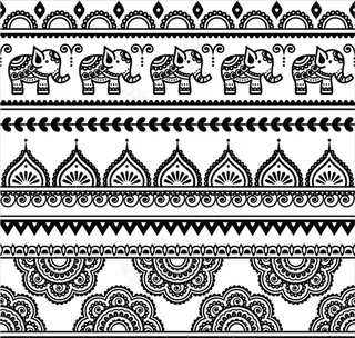 印度泰国风花纹边框图片