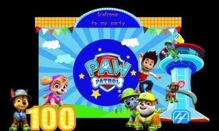 汪汪队生日背景派对图片