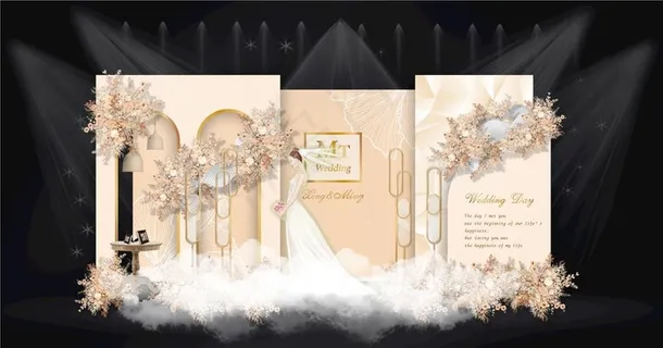 浅香槟花纹婚礼效果图图片 浅香槟花纹婚礼效果图图片