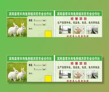 肉兔养殖农民专业合作社名片图片