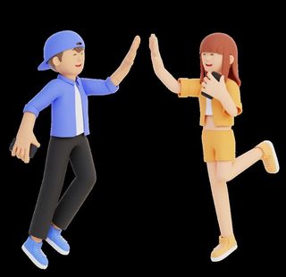 c4d卡通击掌人物图片