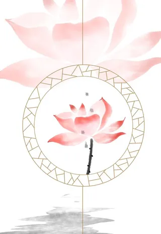 古风水墨荷花图片