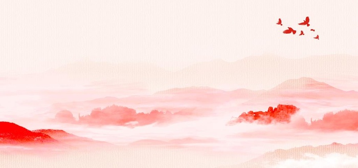 红色水墨画背景图片
