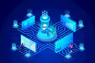 科技智能建筑矢量商业插画元素图片