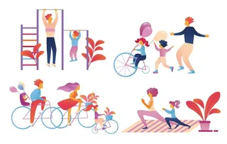 扁平化日常运动系列插画图片
