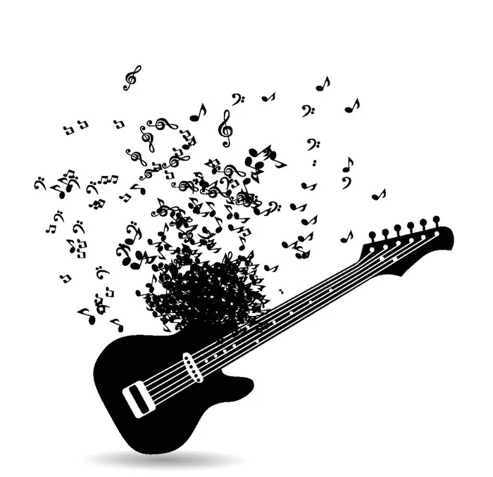 吉他音符背景图片ai矢量模版下载