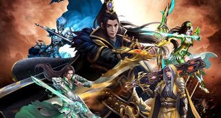 游戏五图 传奇宣传画 网吧背景图片