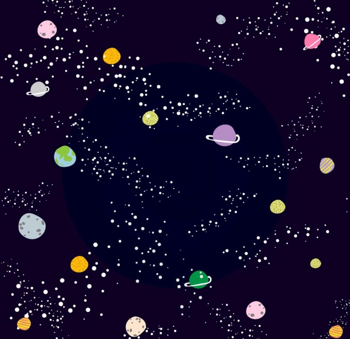 宇宙星球卡通图案图片ai矢量模版下载