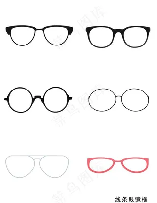 线条眼镜框图片