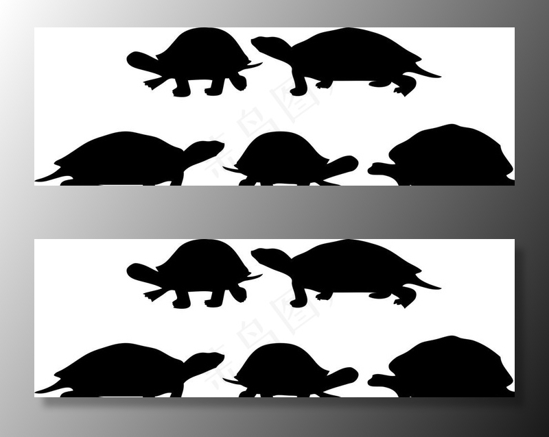 乌龟剪影图片cdr矢量模版下载