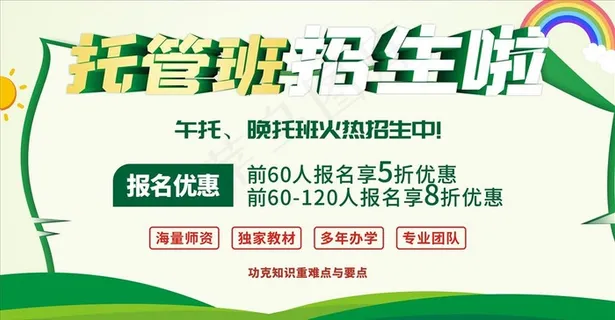 托管班招生展板图片