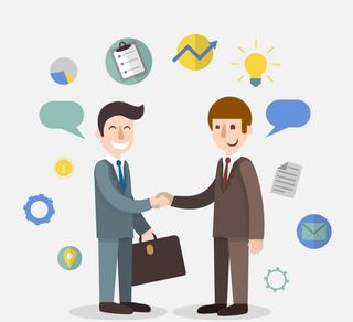 卡通握手的商务男图片