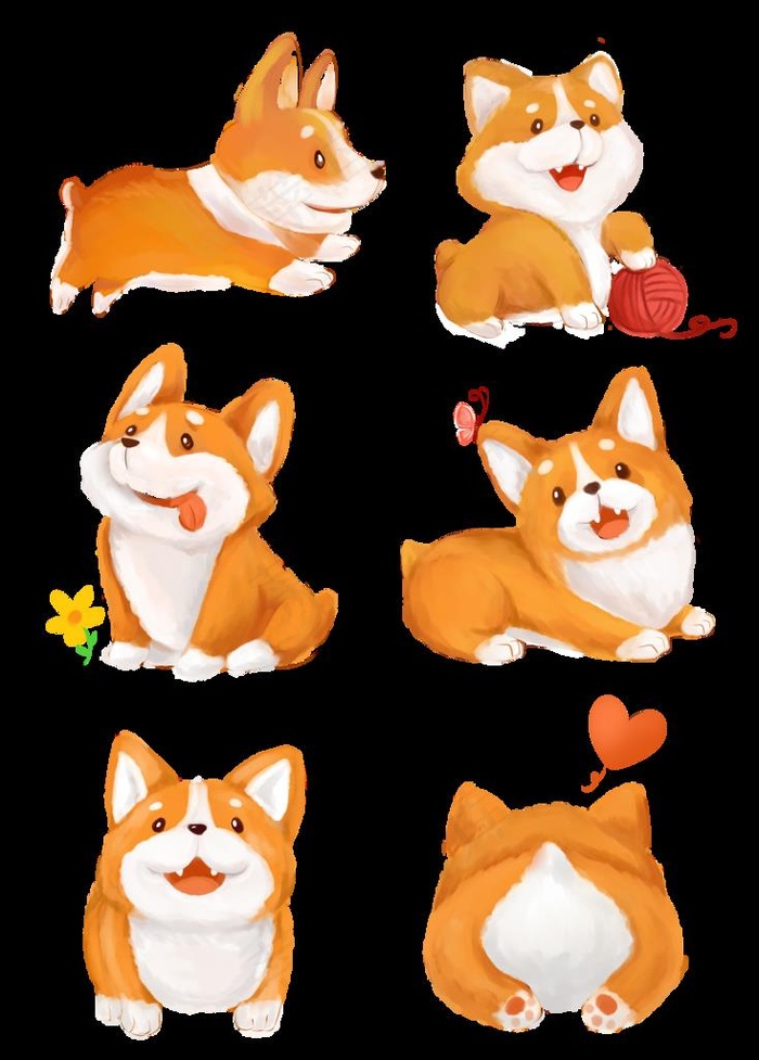 卡通狗图片(3072x4107)psd模版下载