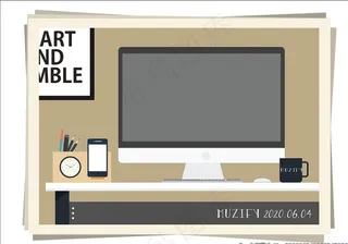 办公桌矢量图图片