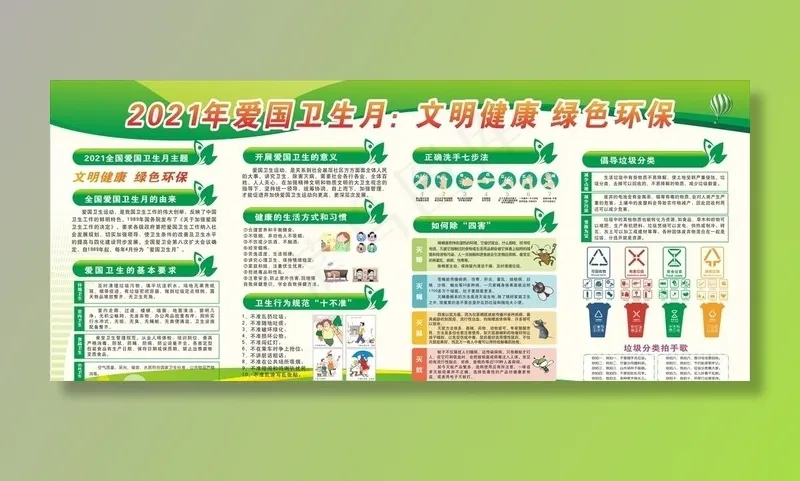 2021爱国卫生月图片cdr矢量模版下载