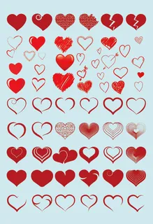 AI矢量手绘爱心元素图片