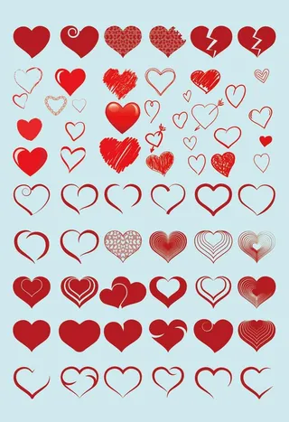 AI矢量手绘爱心元素图片