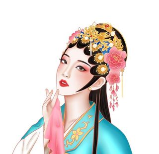 国潮人物插画图片