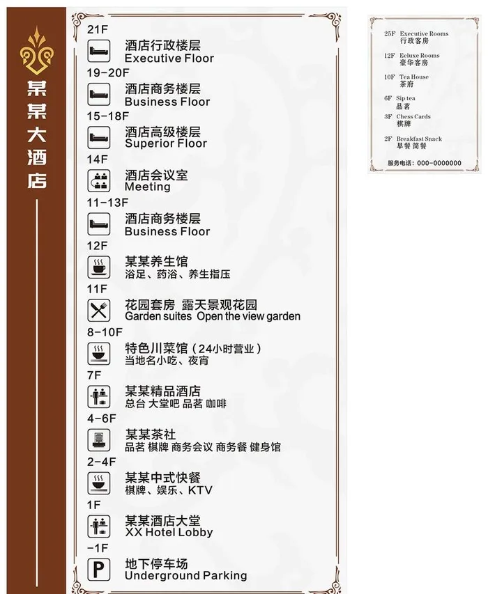 酒店指示牌图片cdr矢量模版下载