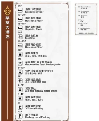酒店指示牌图片